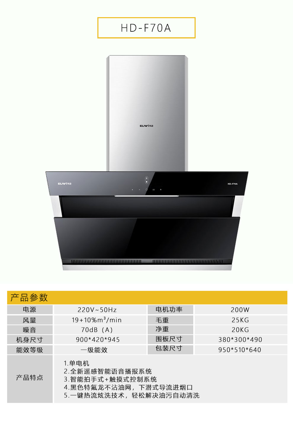 新品季|華動新品HD-F70A雙風道吸油煙機震撼上市，傾力打造中國新廚房！